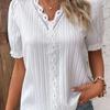2 summer new vacation fashion hollow short-sleeved women's shirt