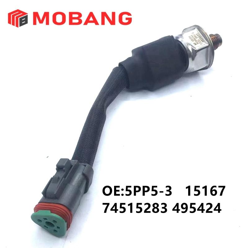 4954245 5PP5-3 Fuel Rail Pressure Sensor For Hyundai Excavator R330LC9A R380LC9A R430LC9A R480LC9A R520LC9A 4954245 5PP5-3