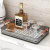 Clear Tableware Storage Tray Double-layer Serving Plate Decorative Drain Tea Tray  Kitchen