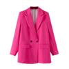 Women's Multi-Color Double-Breasted Suit Jacket (Loose Fit) - 2024 Autumn/Winter Collection