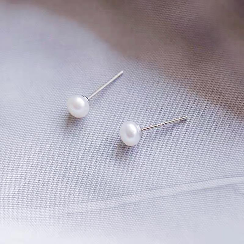 

Женские минималистичные серьги-пусеты для хряща из стерлингового серебра 925 пробы с мини-натуральным пресноводным жемчугом