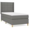 3131946 vidaXL Lit à sommier tapissier avec matelas Gris foncé 80x200 cm Tissu