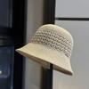 High-quality New Summer Knitted Fisherman Hat for Women, Hollowed-out Sun Protection Hat, Face-slimming Bucket Hat, Fresh and Stylish for Outings