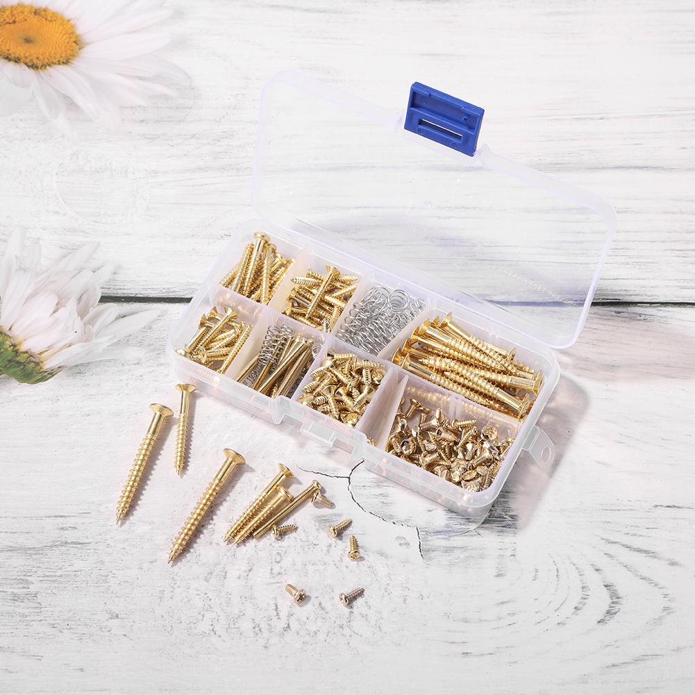 226pcs Electric Guitar Screw Kit Mounting Screws Assortment Box for Electric Guitar Bridge Pickup Pickguard Tuner