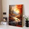 Autumn Diamond Painting Landscape Painting Set, 5D Landscape Art Craft DIY Cross Stitch Gemstone Crafts Decoration Home Wall Mural