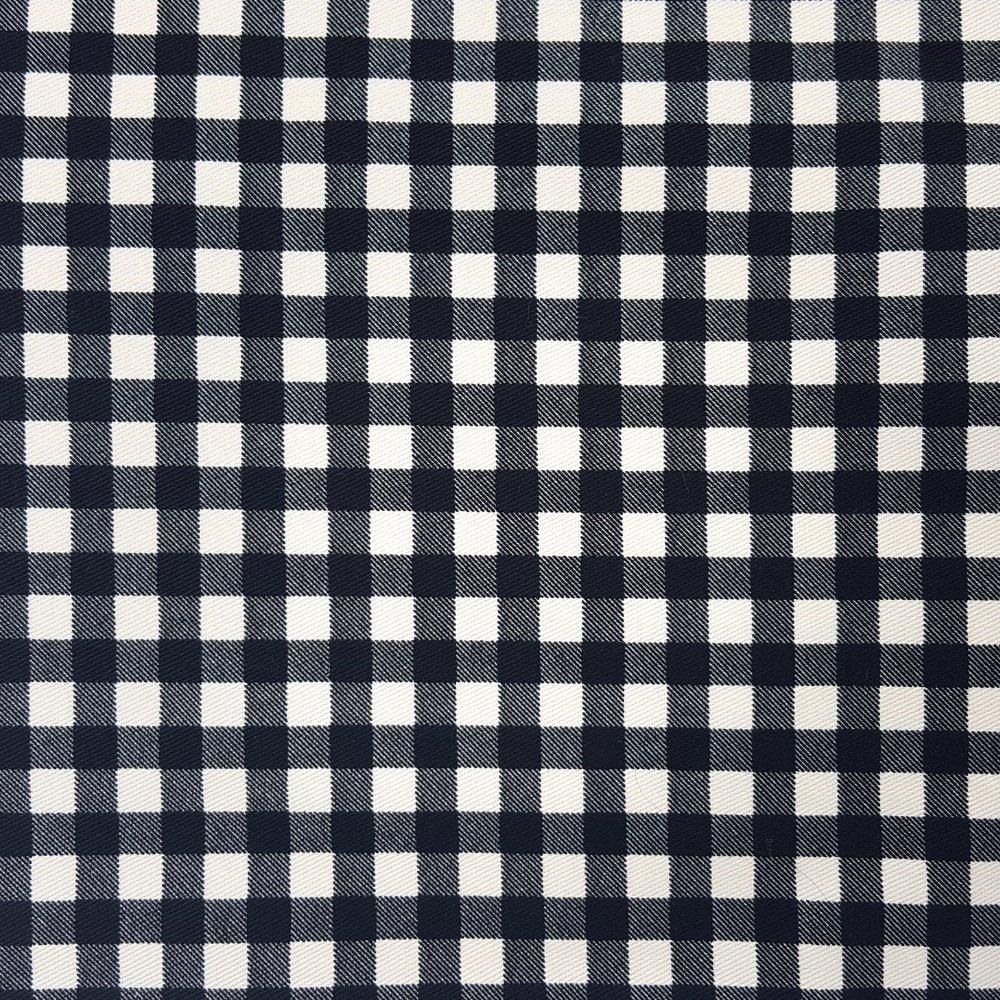 Handmade Workshop FUJITA School Lunch Black with Gingham Check Small Drawstring Bag for Boys and Handmade In Perfect for Kindergarten and School