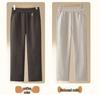 Women's High-Waist Elastic Stretch Pants - Winter Thickened, Loose Straight Fit for Middle-Aged & Elderly