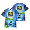 Camiseta Geometry Dash de Anime para Hombre y Mujer Moda Dibujos Animados Gráfico Impreso Tendencia Calle Cuello Redondo Camiseta Camiseta Oversize
