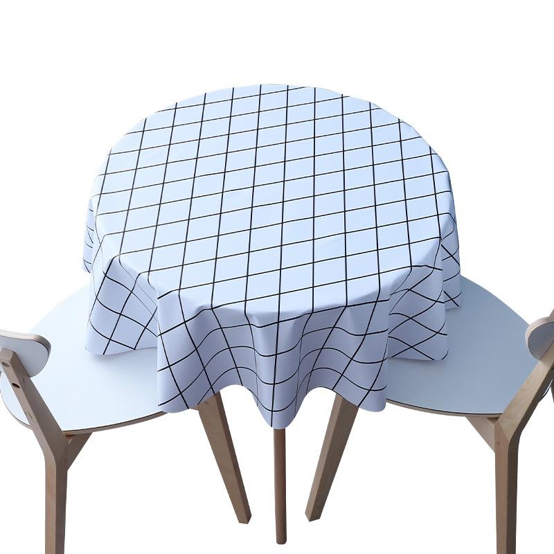 Small Round Table Tablecloth Waterproof, Oil-Proof And Scalding-Proof Pvc Household Dining Table Cloth Coffee Table Round Tablecloth