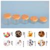 1Pc Plastic Clear Empty Jars Containers with Imitation Wood Texture 30ML-300ML Seasoning Storage Jars for Home Use with Lids