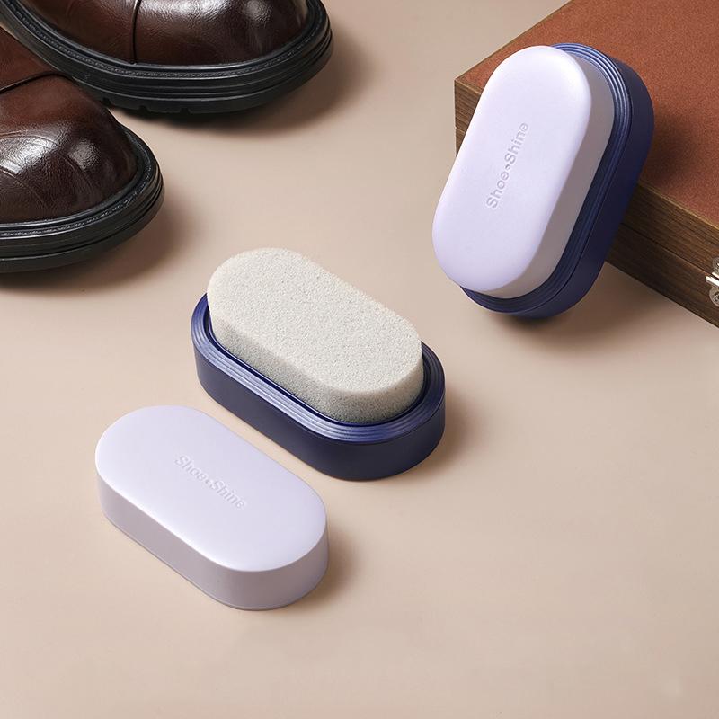 Portable Double-Sided Sponge Shoe Brush - Leather-Safe Shoe Care Brush, Stain Removal & Deep Nourishment