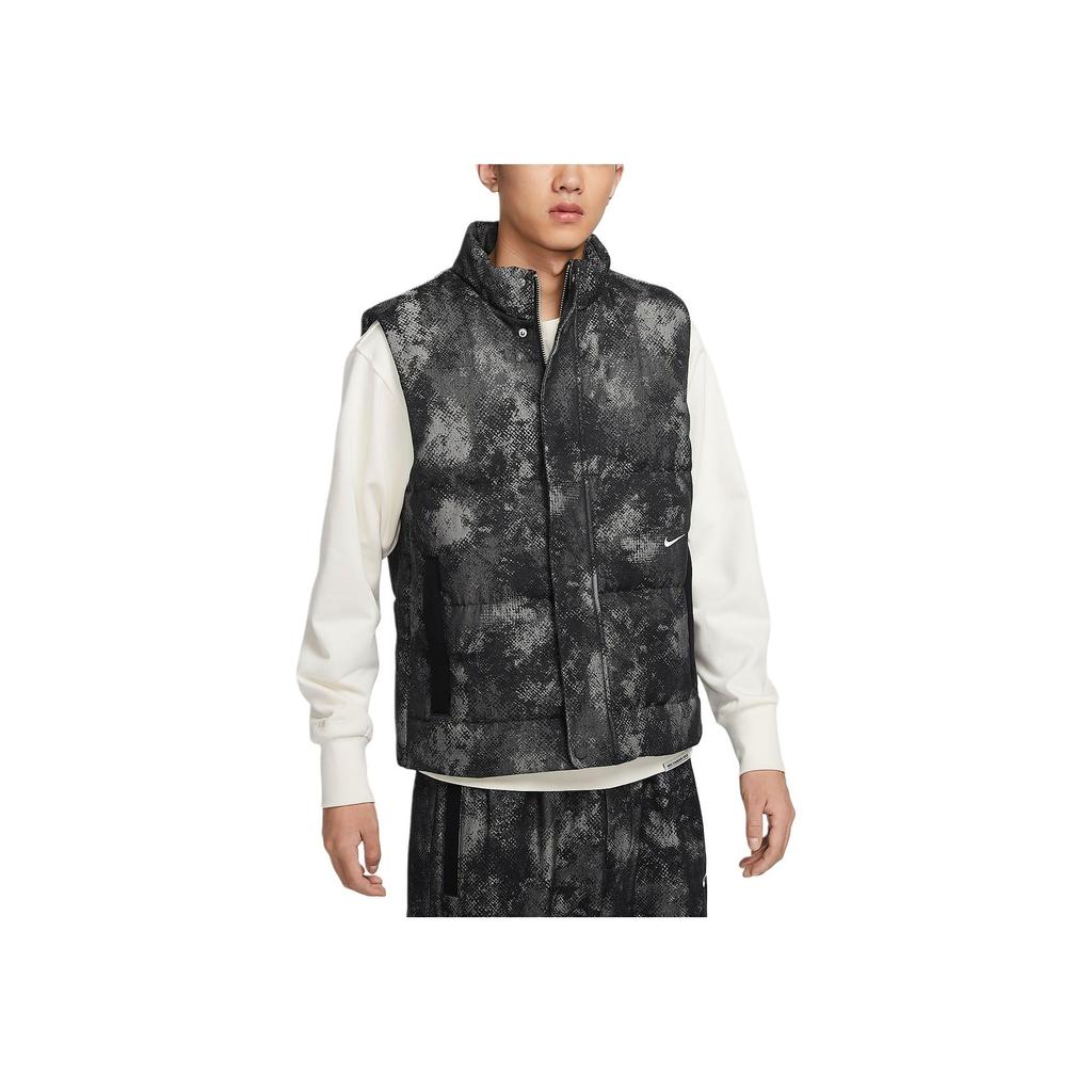 Nike Wasserabweisende Basketball-Wärme Elegante Jacquard-Weste Herrenwesten Schwarz Weiß HF7721010