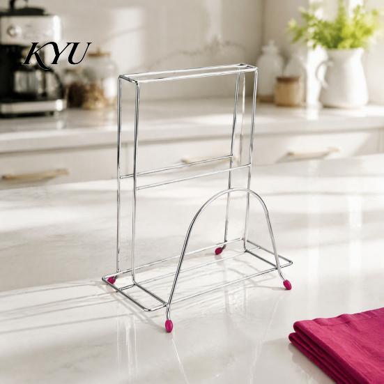 Ventilated Cutlery Holder Stainless Steel Chopping Board Storage Rack And Knife for Kitchen Countertop, Vertical Drain Organizer Stand Cutting Boards