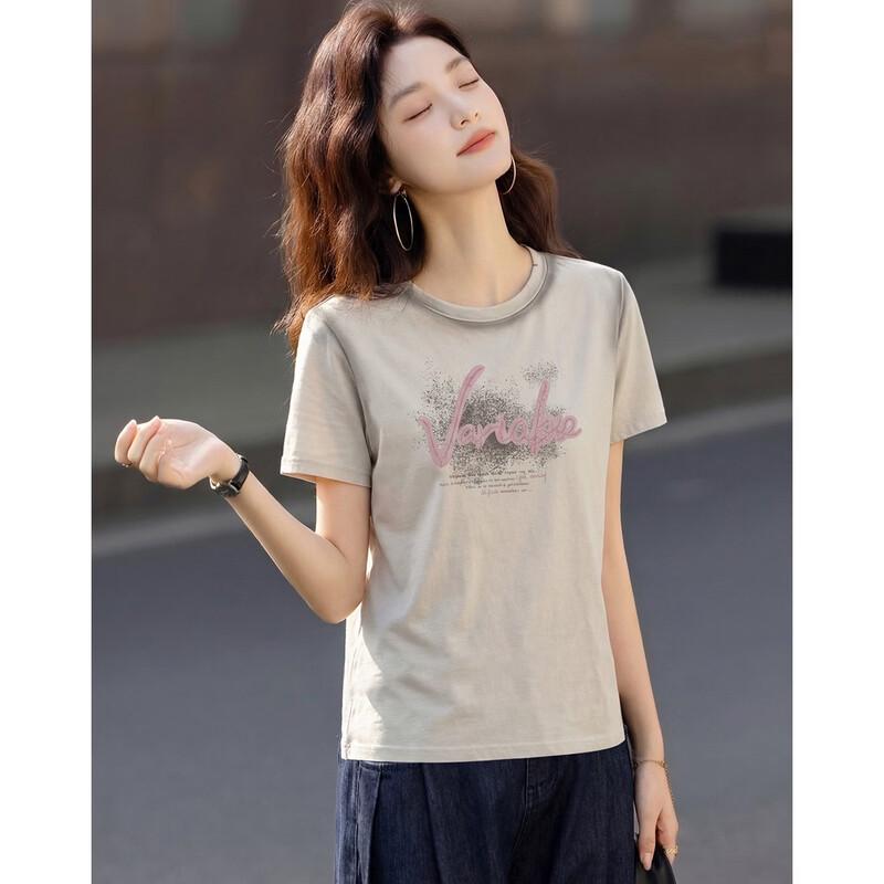 Demana Women's Slimming Letter Print T-Shirt