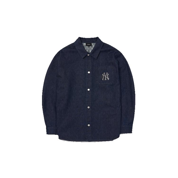 MLB Denim Jackets Men s Blue Lapel Moderate Straight Fit 3adrm0524-50NYD XL