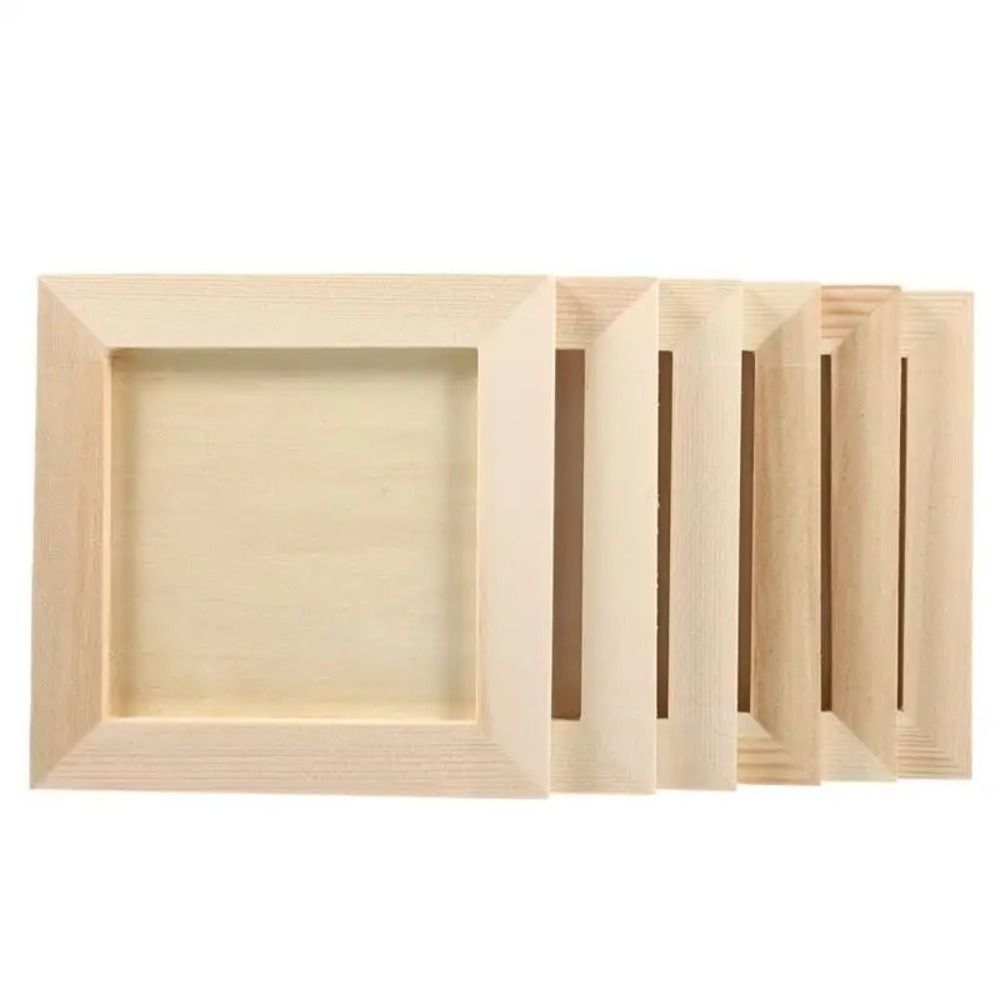 Art Puzzle Holder DIY Blank Clay Frames Painting Drawing Desktop Ornament Wooden Photo Holders Multi Size DIY Craft