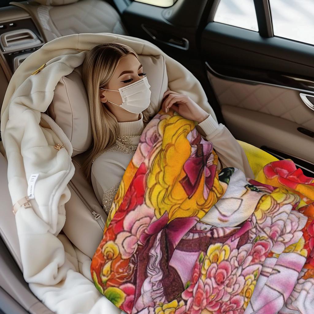 Anime Candy Candy Blankets Fleece All Season Kawaii Cute Girl Flowery Multi-function Thin Throw Blanket for Bed Office Quilt
