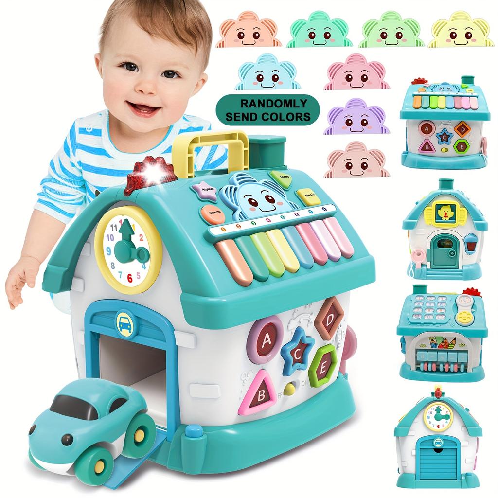 1pc Interactive Educational Toy House, Durable Plastic Learning Playset with Colorful Buttons and Switches, Enhances Hand Eye Coordination for Kids