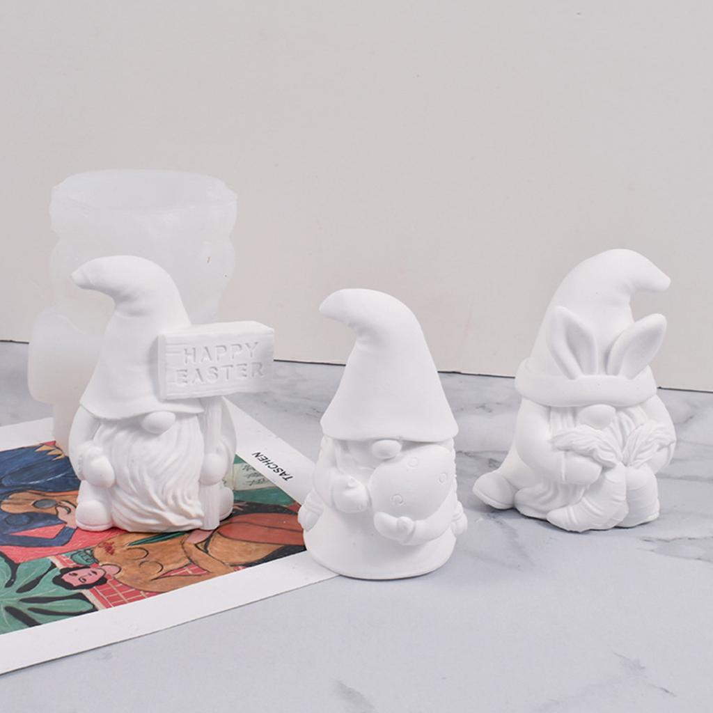 Candle Mold Diy Easter Gnome Handmade Soap Dripping Plaster Decoration Mold