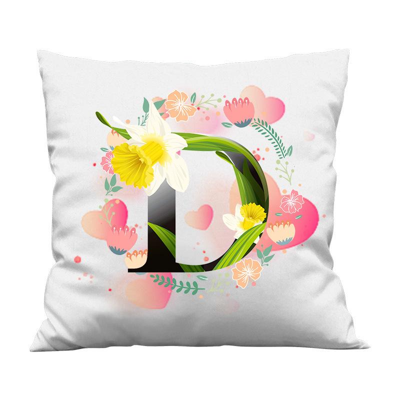 Nordischer Ins-Stil Weißer Valentinstag 26 Englische Buchstaben Digitaldruck Sofakissen Pfirsichhaut Kissenbezug