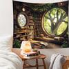 Window Tapestry Forest Window Tapestry Library Tapestries Tree Bookshelf Wall Blanket For For Bedroom Living Room Dorm Decor