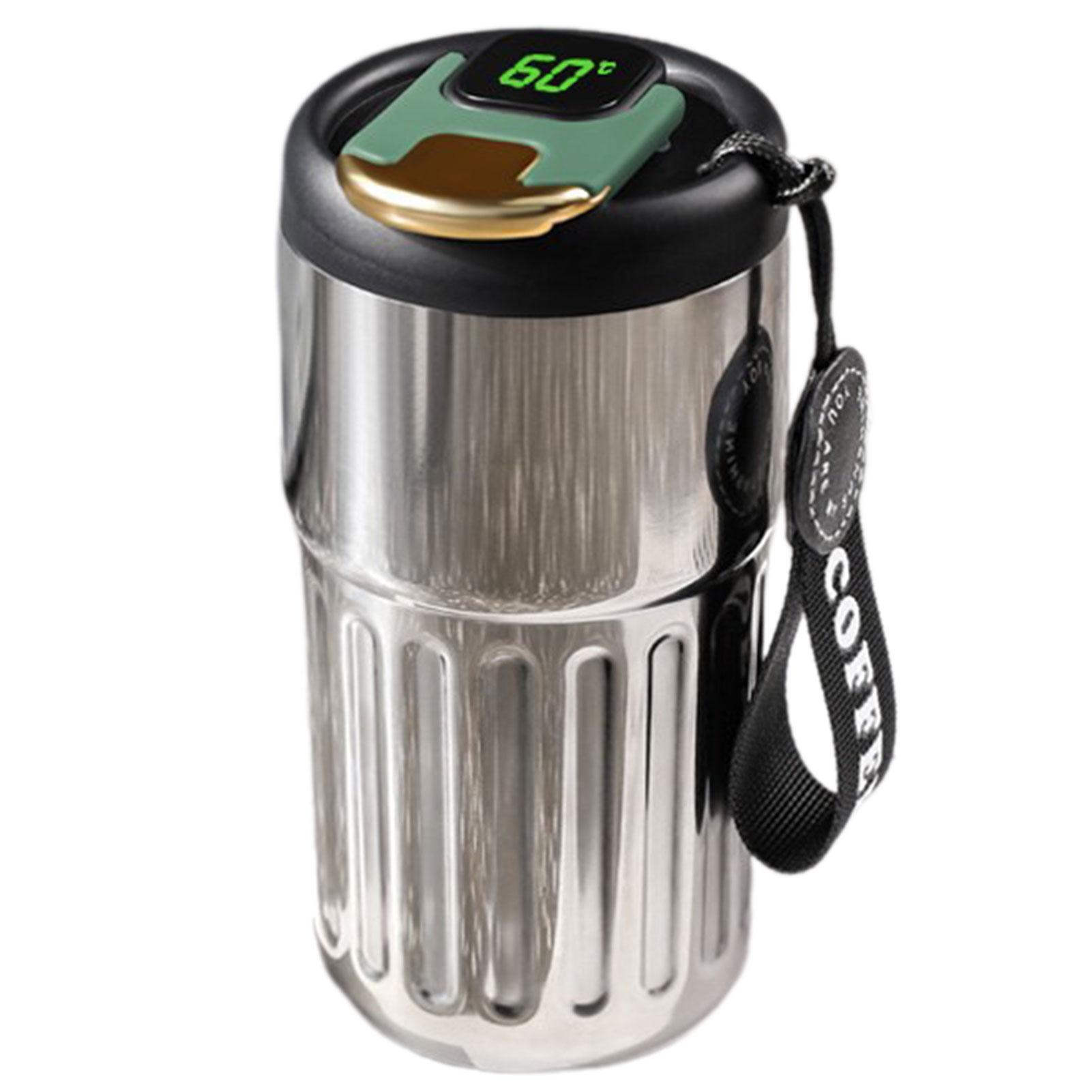 

Stainless Steel Thermal Coffee Mug Reusable Leakproof Coffee Cup For Outdoor Sports чёрный