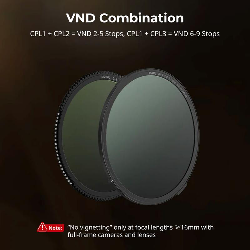 SmallRig Filter Kit with Adjustable Clamp from 67mm-82mm, W CPL,VND,Black Diffusion 1/4 Filters for DSLR Mirrorless Cameras 4412