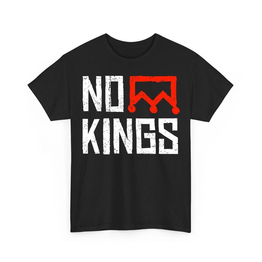 No Kings Protest Vertical Sign Nope Simple Bold Crown Tees Unisex TShirt Unisex T-Shirt XXL