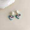 Dripping Enamel Flower Series Real 925 Silver Gold Plant Stud Earrings For Women Small Niche Accessories