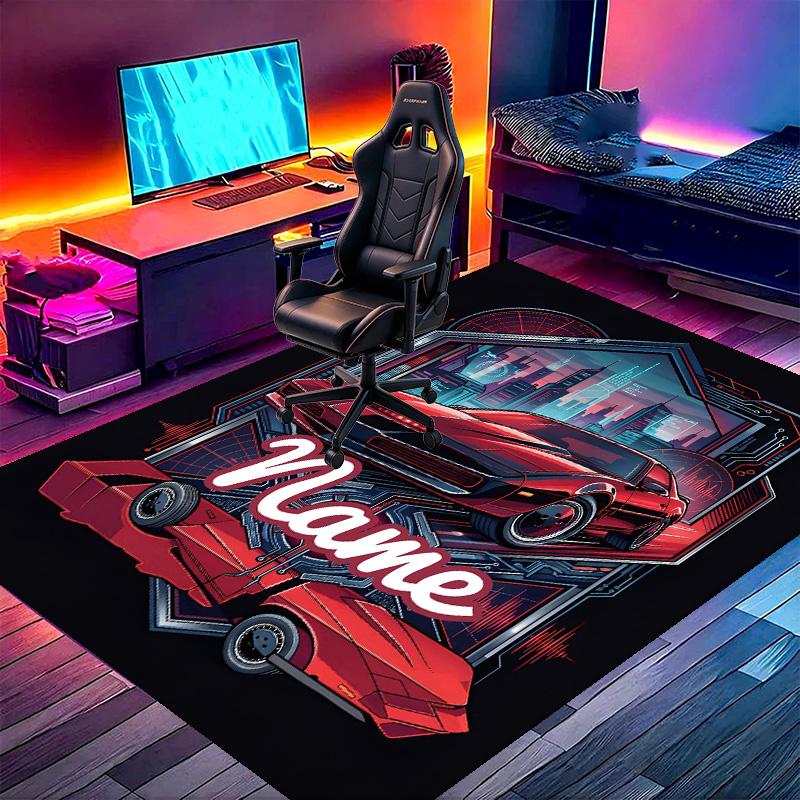 Custom Name Personalized Knight Rider Print Carpet, Versatile Home Decor Rug, for Playroom, Apartment, Balcony, Entryway, Hallway Gift