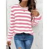 Women's Autumn and Winter 3D Printed Crew Neck Long Sleeve T-Shirt