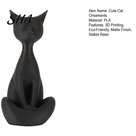 Cat Desk Decor 3D Printed Meditating Figurine, Modern Abstract Sculpture with Cross-Legged Pose, Narrative Space Decoration Minimalist for Office