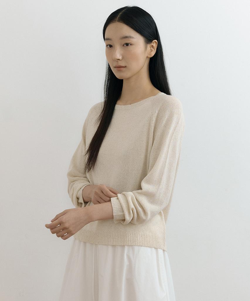 Lingseoul Linen Raglan Knit-Oatmeal