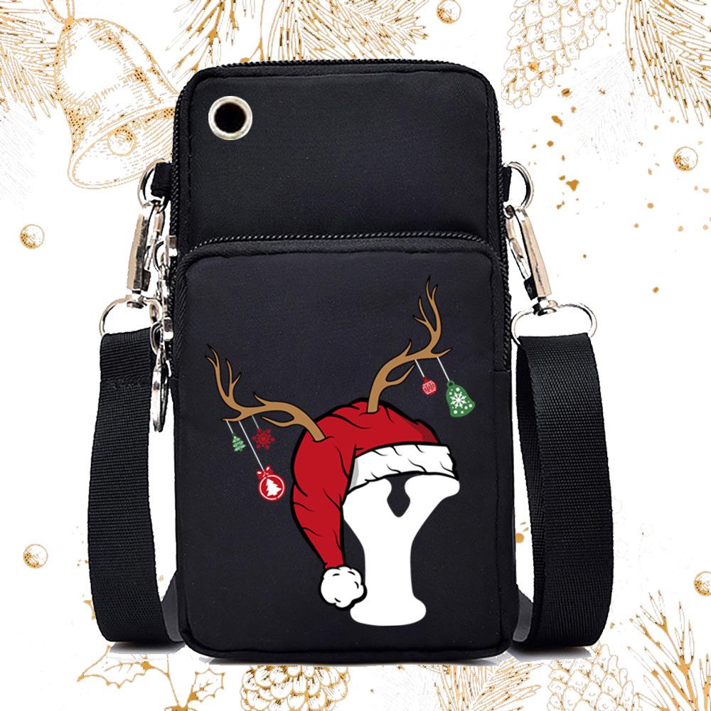 Lightweight Casual Portable Messenger Bag Multifunctional Christmas 26 English Letter Printing