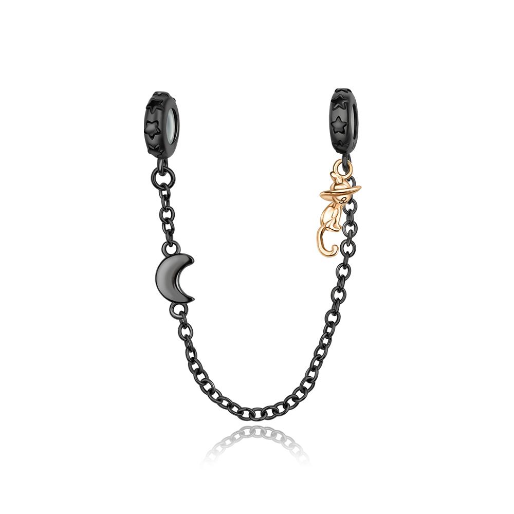 Black Gothic Style Halloween Cat Dangle Charms Fit Copper Original Bracelet For Jewelry Making Charms For Bracelets