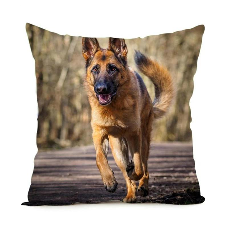 German Shepherd Dog Printing Polyester Pillowcase Home Sofa Office Chair Pillow Cover Decorative Cushion Cover 45X45Cm