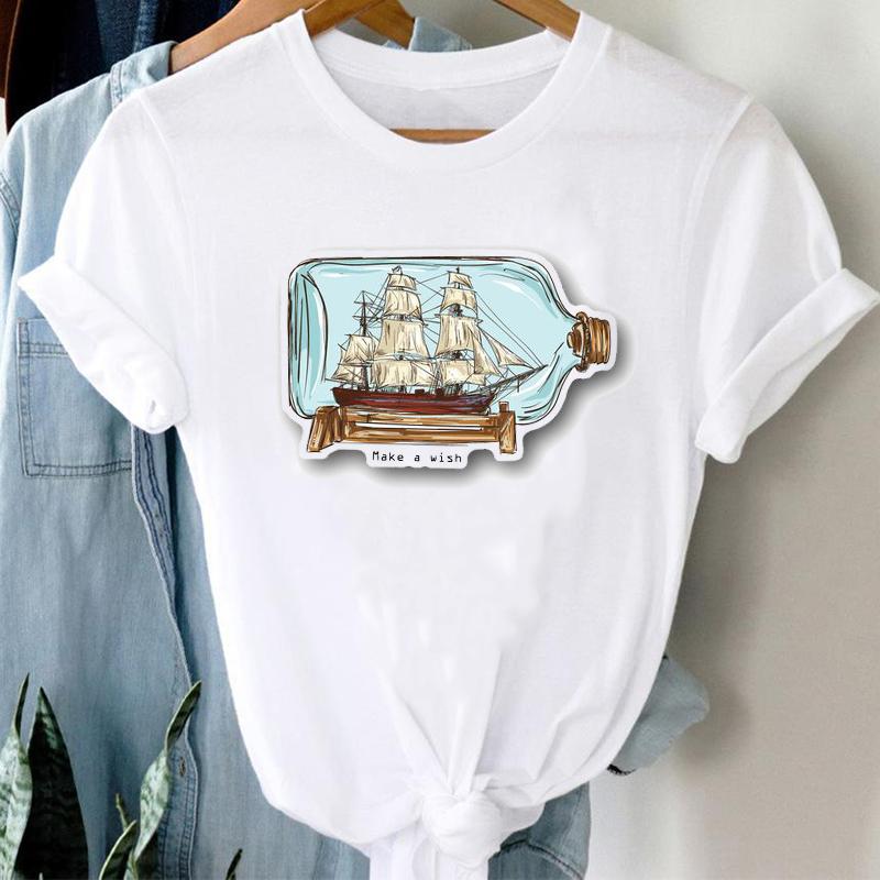 T-Shirts Women 90S Star Fashion Short Sleeve Trend Spring Summer Clothes Stylish Tshirt Top Lady Print Girl Tee T-Shirt