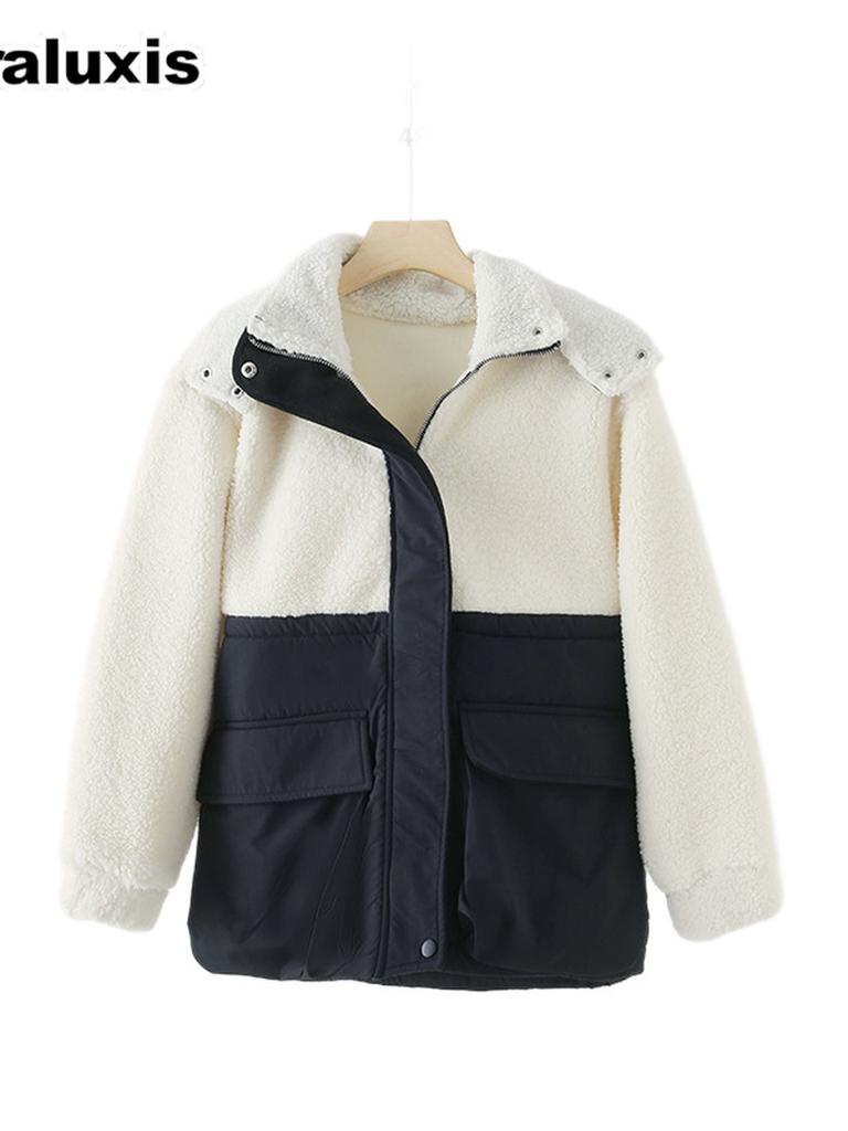 Autumn Winter New Kids Toddler Patchwork Lamb Wool Cotton Coat Thick Warm Jacket Boys Girls Outerwear