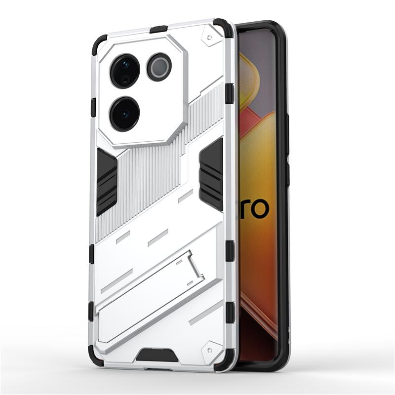 For Vivo T3 Pro Lite Punk Armor Shockproof Bumper Rugged Rubberized PC Fitted Kickstand Case Stand Holder Cover Shell