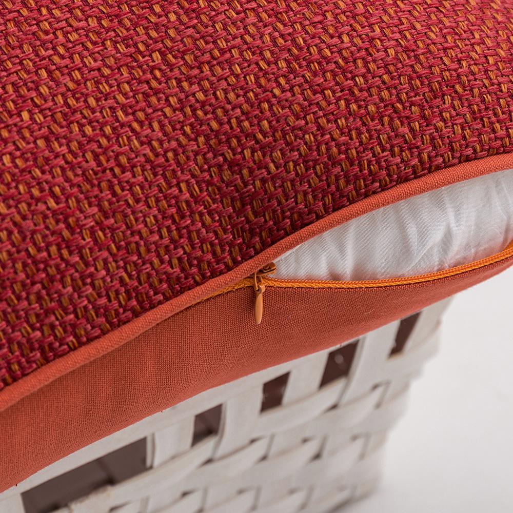 Ins Style Simple Plain Color Imitation Cotton Linen Splicing Pillow Case Bedside Sofa Edge Pillow Case Can Be Detached and Washed