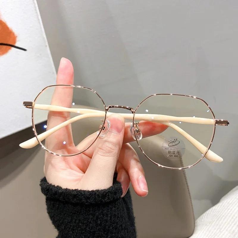 2PCS +100~ +400  Reading Glasses Presbyopia Glasses  Anti Blue Light Hyperopia Glasses Round Plain Color Frame Glasses