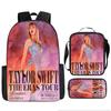 Taylor Swift Themed Kids School Backpack Set Elementary Students Oxford Fabric Breathable Lightweight With Padded Straps