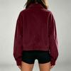 Women's Short Corduroy Jacket Single-Breasted with Lapel Collar and Pockets for Casual Daily Wear