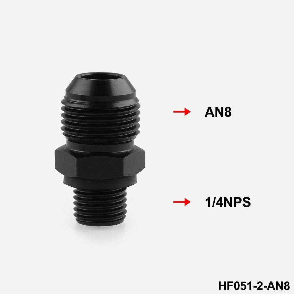 Aluminum 1 Pair AN6/AN8 To 1/4 NPS Straight Adapter Flare Auto Hose Fitting Male for Transmission/Oil Cooler Universal Car