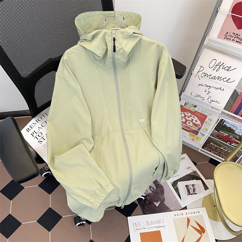 

Весна и лето 2025 куртка с капюшоном от солнца для улицы, парная, легкая и дышащая, горная одежда от солнца, спортивная куртка 2XL зелёный