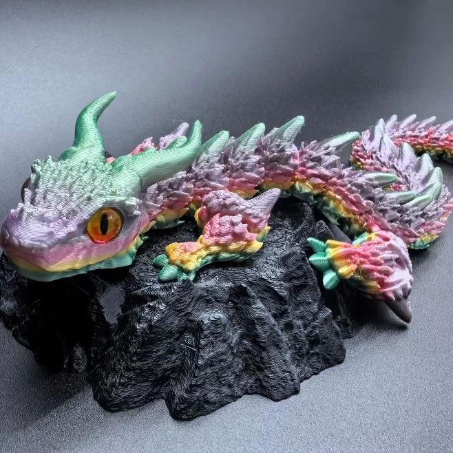 30/24CM 3D Print Magic Dragon Model Multi-joint Movable Fish Tank Gaming Table Home Decoration Desk Ornament Toy