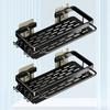 2 - Pack Aluminum Shower Caddy With 2 Towel Bars and 4 Fixed hooks,No Drill Wall Mount Adhesive Shower Shelves for Inside shower,Black Rustproof