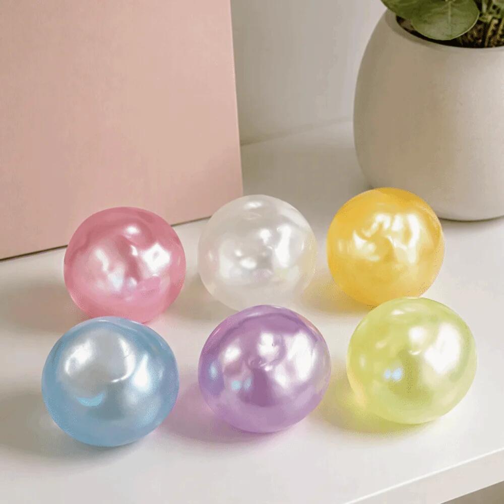 6cm Squishy Pearl Coconut Oil Squeeze Toy Shapeable Slow Rising Stress Relief Toy Vaseline Material Stress Ball Decompression Fidget Sensory Toy