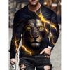 women o neck long sleeve 3d print t shirt