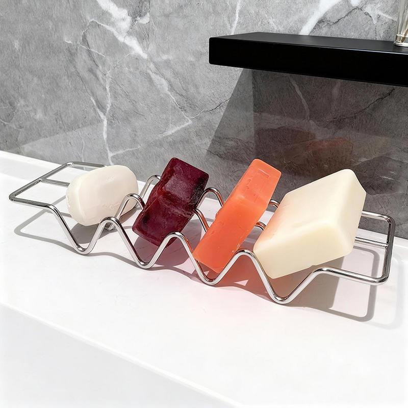 Stainless Steel Ins Style Soap Rack Shelf Kitchen Dish Household Draining Countertop Basin Soap Holder Bathroom Accessories